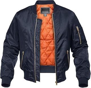 KEFITEVD Bomber Jacket Men Winter Military Flight Mens Jacket Windproof Warm Cargo Coats with 4 Pockets