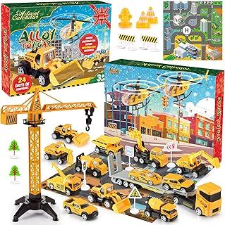 MDINGTD Kids Advent Calendar 2024, Toys Cars for 3 4 5 6 7 Year Old Boys Advent Calendar 2024 Kids' Play Vehicles 3-8 Year Old Boy Gifts Christmas Calendar Toy Advent Calendar Advent Calendar for Kid