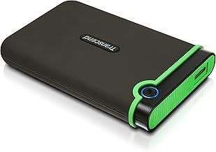 Transcend 2TB StoreJet 25M3 USB 3.1 Portable Hard Drive Rugged, Anti-Shock Resistant, Compact and Lightweight with Lightning-Fast Speeds and a One Touch Backup Button (Iron Grey) TS2TSJ25M3