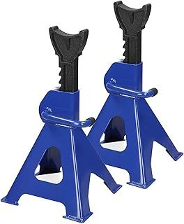 2Pcs Ratcheting Axle Stand, 3 Ton Adjustable Heavy Duty Axle Jack Stands Car Caravan Van Vehicle Stand Lifting Tool