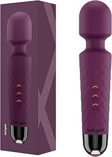 Wireless Handheld Full Body Wand Massager Electric Massage Super Soft Silicone 20 Patterns 8 Speeds Purple
