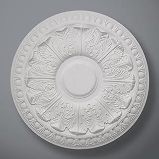 Plaster Ceiling Rose Egg - Dart - Acanthus 460mm/ 18" Handcrafted in Yorkshire CP16