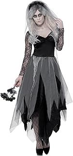 Smiffys Adult Women's Graveyard Bride Costume, Dress and Rose Veil, Legends of Evil