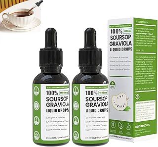 Naturesours Soursop Graviola Liquid Drops, 100% Pure Organic Soursop Extract, Naturesours Organic Soursop Extract, Tindedly Soursop Graviola Liquid Drops, Herbal Goodness, Natural Flavor (2PCS)