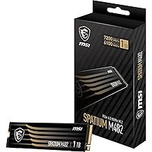 MSI SPATIUM M482 SSD 1TB - PCIe 4.0 NVMe M.2 Internal Solid State Drive, 7200MB/s Read & 6100MB/s Write, 3D NAND, Built-In Data Security, Center - 5 Year Warranty (600 TBW)