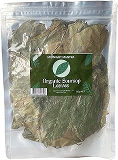 MIDNIGHT MANTRA 120g Premium Whole Dried Soursop Leaves – 100% Organic and Natural - Soursop Loose Leaf Dried - Naturally Dried Uk