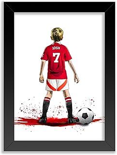 Personalised Manchester United Gifts for Boys - Man Utd - Man U Football Posters for Boys Bedrooms - Manchester United Room Decor by Art by Toor (Fine Art Print (Unframed))