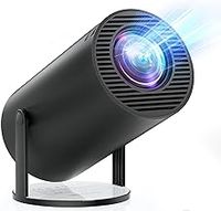 [Built-in Apps & Android 11.0] Mini Projector Portable 18000 Lux Projector 4K Supported 180° Rotation & Auto Keystone, Outdoor Projector Compatible with TV Stick/Windows/iOS/Android/HDMI/USB