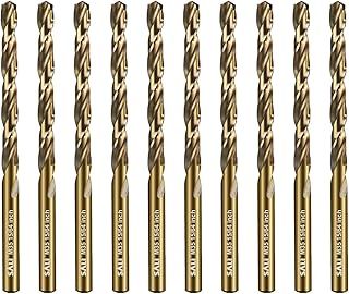 SALI Cobalt Drill Bit Set 10Pcs 6mm M35 High Speed Steel Jobber Drill Bit Kit (HSS) Twist Drill Bits for Hardened Metal, Stainless Steel, Cast Iron, Wood and Plastic, with Index Storage Case