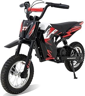 R9X Electric Motorcycle Kids, 12 inch Pneumatic Tires, Ride On Electric Motorcycle with Powerful Motor, 3 Speed Modes 8/12/25KMH, Range 15KM, Moto Crossbike Kids from 3-12years