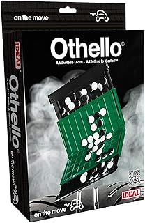 Ideal John Adams Othello On the Move travel game: A minute to learn a lifetime to master Family Strategy Game For 2 Players Ages 7+, Multicolor
