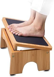 StrongTek Adjustable Foot Rest for Under Desk, 3-Level Adjust Incline, 7" Step Stool for Kids Adults, Ergonomic Foot Stool Relieves Swelling, One Step Stool with Non-Slip Surface for Home and Office