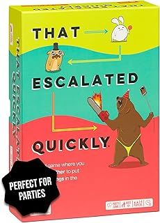 That Escalated Quickly by Exploding Kittens - 2-8 Players - Ages 10+ - 15 Minutes to Play - Hilarious Cooperative Card Game - Ideal for Party, Family Game Night, Adult and Teen