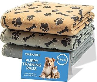 MAGNUS CREATIONS: Reusable Puppy Training Pads, (3-Pack) Washable Dog Pads, Very Absorbent Pet Mat Pee Pads for Dogs, Quick Drying Pads for Travel, Car, Home, Medium and Large Dogs (76 x 91 cm)