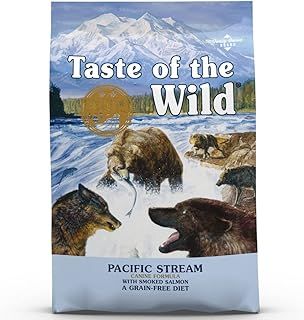 Taste of the Wild Pacific Stream Grain-Free Dry Dog Food, 12.2 kg (Pack of 1) – Smoked Salmon, High-Protein Dog Food Recipe for All Breeds