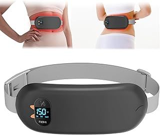 Heat Pad for Period Pain Relief, Upgraded 6 Heat Massage Modes Electric Fast Heating Pad for Lower Back Pain Cramp Heated Belt Menstrual Rechargeable USB Heating Pad Gifts for Women Girls Her Black