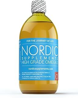 Nordic Supplements High Strength 500ml Omega 3 Fish Oil. Taste Award Winning Lemon Flavoured and Tested
