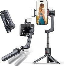 KOSCHEAL Gimbal Stabilizer for Smartphone, Foldable and Portable Phone Gimbal with Fill Light&Wireless Remote, Phone Stabilizer for iPhone & Android, Support 360°of Vertical&Horizontal Rotation