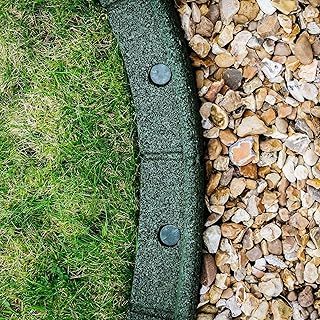 FlexiBorder - Lawn Edging - Flexible Garden Edging Border for Grass Lawns - Pathways - Raised Borders - Artificial Grass - Green - 6 x 1m Lengths