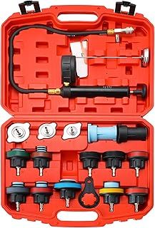 Acymner Radiator Pressure Tester Kit | 18PCS Coolant Pressure Tester Kit,Radiator Pressure Pump Cooling System Car Leak Tester Detector Tool Water Tank Adapter Auto Coolant Vacuum Purge Head Gasket
