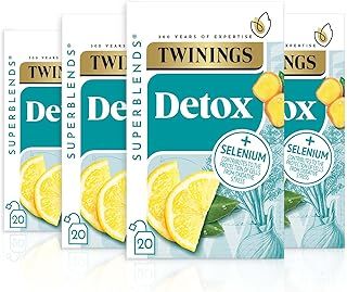 Twinings Superblends Detox - Lemon, Ginger & Burdock Root Herbal Tea Infusion with Fennel & Selenium, 80 x Biodegradable Tea Bags