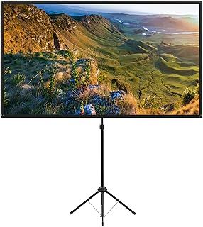 Projector Screen with Stand, Outdoor Projector Screen 80 Inch 16:9 and Tripod Stand, Portable Projector Screen with 1.2 Gain, Lightweight and Compact, Easy Setup, Idea for Home Cinema, Garden Party.