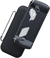 Skull & Co. GripCase Ally Bundle for ROG Ally: A Soft Protective Case with Textured Grips Full Protection and Stand, Shock-Absorption Non-Slip and Anti-Scratch Cover Design (with Carrying Case)- Black