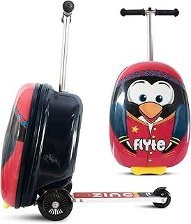 Flyte Scooter Suitcase 2-in-1, 18 Inch Ride on Children's Luggage, 25 Litre Capacity Kids Suitcases on Wheels for Boys and Girls Aged 4+, Foldable Waterproof Kids Suitcase