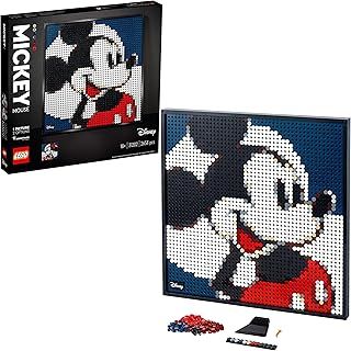 LEGO 31202 Art Disney’s Mickey Mouse Poster, Canvas Wall Décor, Living Room, Bedroom, Office Decoration Ideas, Gift Idea for Him, Her, Mum, Dad, DIY Adult Craft Kits