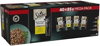 Sheba Select Slices Adult Cat Food Pouch Poultry Selection in Gravy Mega-Pack 40 x 85g