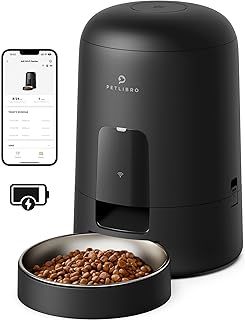 PETLIBRO Automatic Cat Feeder, Battery Operated Smart WiFi App Control, Wireless & Compact Design, Dry Food Auto Dispenser with Timer, Portion Adjustable Biscuit Feeding, 30 Days Between Charges