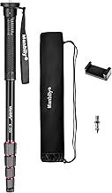 Manbily 65-Inch Camera Monopod, 5 Sections Aluminum Travel Monopod for Canon Nikon Sony DSLR Cameras Video Camcorder, Compact Portable Monopod Lightweight Walking Trekking Stick（E-222）