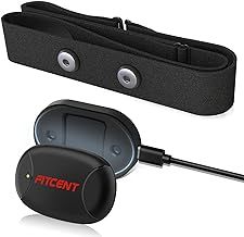 FITCENT Rechargeable Heart Rate Monitor Chest Strap, 5.3Khz Bluetooth ANT+ Heart Rate Chest for Peloton IFIT DDP Yoga Zwift Polar Garmin Wahoo
