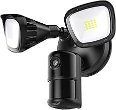 ieGeek Floodlight Security Camera with PIR - Security Light with Camera - 2K Security Camera Outdoor with Color Night Vision,2.4G Wired Home CCTV Cam System, 2600lm Lights,IP65,Alarm,Work with Alexa