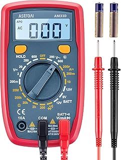 AstroAI Digital Multimeter Voltmeter Ohmmeter Ammeter Multi Tester Meter with Backlit LCD Electronic Test Meter Measures Voltage, Current, Resistance; Tests Continuity, Diode