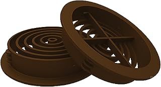 10 x Brown Plastic 70mm Round Soffit Air Vents/Upvc Push in Roof Disc/Fascia