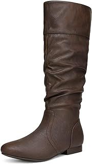 DREAM PAIRS Women's Knee High Boots and Pull On Fall Weather Boots, Ladies' Fashion and Comfortable Walking Boots, Zippers Boots, and Flats