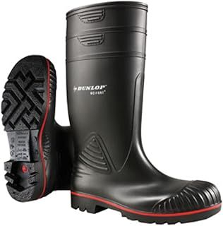 DUNLOP Acifort Heavy Duty - Unisex Knee High Full Safety Waterproof Work Boot, Black, S5 Rated Antistatic and Slip Resistant PVC Wellies with Steel Toecap for Outdoor and Industrial Use - EU41, UK7