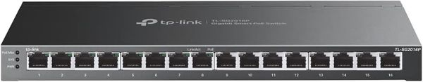 TP-Link TL-SG2016P | 16 Port Gigabit Smart Managed Switch | 8 PoE+ Ports @120W | Omada SDN Support | PoE Recovery | IPv6 | Static Routing | L2/L3/L4 QoS | 5 Year Warranty