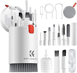 K&F Concept Keyboard Cleaner Kit, Electronics Cleaning Kit with Retractable Big Brush, Portable, 20 in 1 Multi-Tool Kit for Phones, Tablet, Computer, PC Monitor, TV Camera Lens with 2.5ml Mist Spray