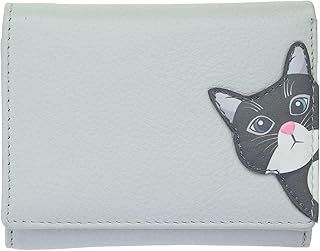 Cleo The Cat Collection Small Leather Purse RFID Blocking 3533_50 Grey