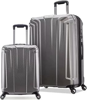 Samsonite Endure 2 Piece Hard Suitcase Set Silver Expandable, TSA Lock, USB port, 360° Rotate