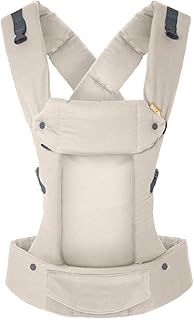 Beco Gemini Baby Carrier - Newborn to Toddler, 100% Cotton, Adjustable Seat, Ergonomic Holder, 7-35 lbs (Ecru)