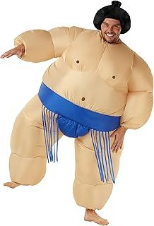 Morph Blue Sumo Wrestler Costume Adult Inflatable Costumes For Adults Funny Halloween Costume for Men Women Adult One Size