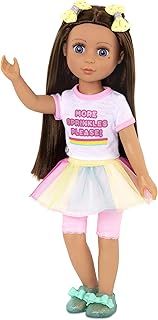 Glitter Girls Battat 14 Inch Doll Kika - Brown Hair, Blue Eyes, Ice Cream Outfit and Accessories - Ages 3+, Pink