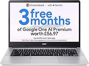 Acer Chromebook 314 CB314-3H Laptop - Intel Celeron N4500, 4GB, 64GB eMMC, Integrated Graphics, 14" Full HD, Google Chrome OS, Silver