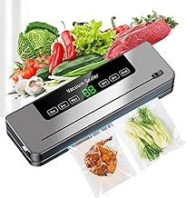 Vacuum Sealer Machine, ESoundvol 6-in-1 Food Vacuum Sealer Machine Built-in Cutter and Visible LED Digital Countdown Display for Dry and Moist Food Fresh Preservation with 10Pcs Vaccum Sealer Bags