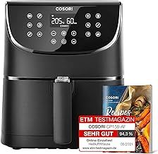 COSORI Air Fryer 5.5L Capacity,Oil Free, Energy and Time Saver with 11 Presets with 100 Recipes Cookbook, Non-Stick, Dishwasher Safe Basket,1700-Watt, CP158-AF, Black