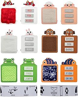 Sensory toy 6 pc animal mats |Educational words and colours games |6 sensory textures |Learning for pre school and toddlers |Learning difficulties toy |Autism toy |Colour awareness |Animal print band