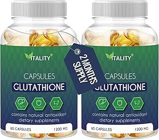 2 Pack Glutathione Reduced 1200mg | 2 Month's Supply | High Strength Supplement Natural Antioxidant 120 Softgel Capsules | L-Glutathione Delays Aging, Boosts Immunity, Protects The Liver